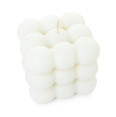 One beautiful bubble candle isolated on white