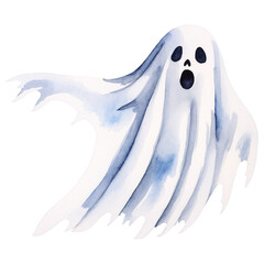 Creepy Halloween watercolor clipart ghosts, Halloween background for creating layouts and templates
