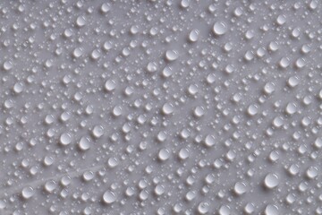 Fototapeta premium Water drops on gray background, top view