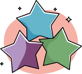 Three Stars Cute illustration