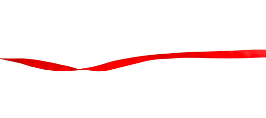 Finish. One red ribbon isolated on white