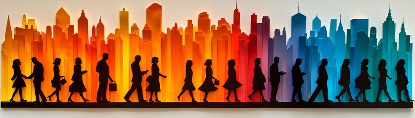 Fototapeta premium Diverse Professionals Collaborating in Urban Setting