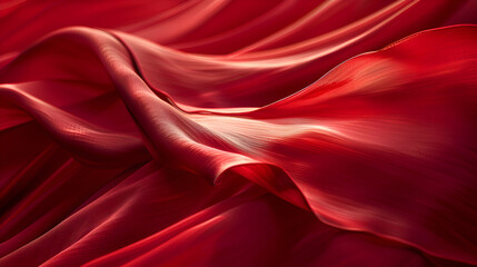 A rich red canvas with delicate shadowed textures, where soft, abstract shapes appear to float gently on the surface, adding a sense of quiet movement