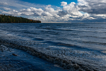 718-95 Lake Michigan Clouds and Waves