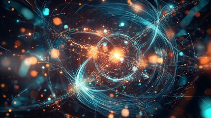 Fototapeta premium An illustration representing quantum physics and computation, capturing the essence of science.