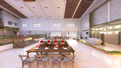 パーティー会場　3DCGレンダリング