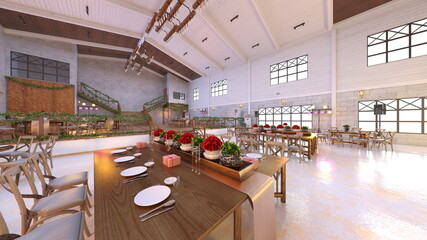 パーティー会場　3DCGレンダリング