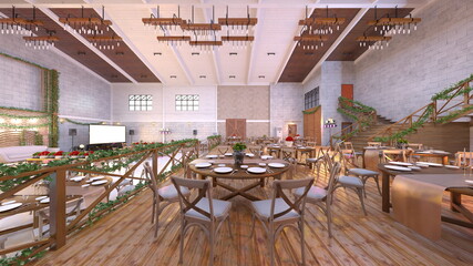 パーティー会場　3DCGレンダリング