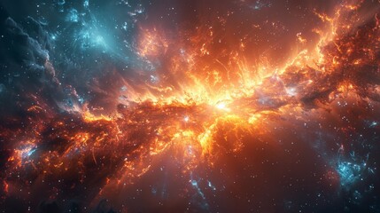 Fototapeta premium Cosmic Nebula: A Starry Symphony of Color and Light