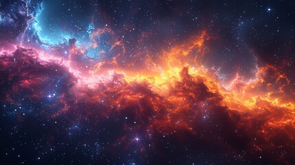 Fototapeta premium Cosmic Nebula: A Starry Night in Deep Space