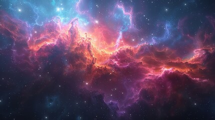 Fototapeta premium Cosmic Clouds: A Stellar Nebula in Deep Space