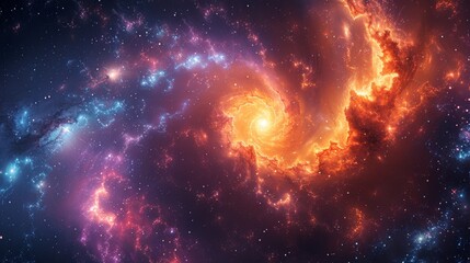 Obraz premium Cosmic Tapestry: A Nebula Swirls in the Night Sky