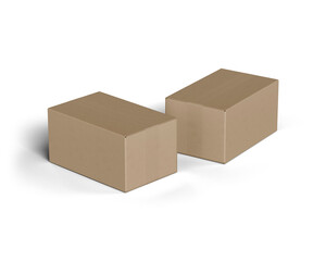 Two Brown Cardboard Boxes for Shipping and Storage