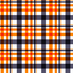 Orange Navy White, Autumn, Plaid Shirting, Vector Seamless Repeating Pattern Tile Design