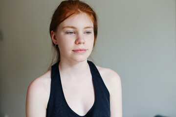 teenage girl is depressed and has no desire to do anything, without emotional