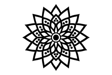 Indian Traditional Mandala art design - vector illustrations on white background.This is an editable icon.