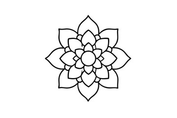 Indian Traditional Mandala art design - vector illustrations on white background.This is an editable icon.