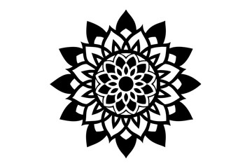 Indian Traditional Mandala art design - vector illustrations on white background.This is an editable icon.