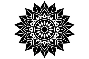 Indian Traditional Mandala art design - vector illustrations on white background.This is an editable icon.