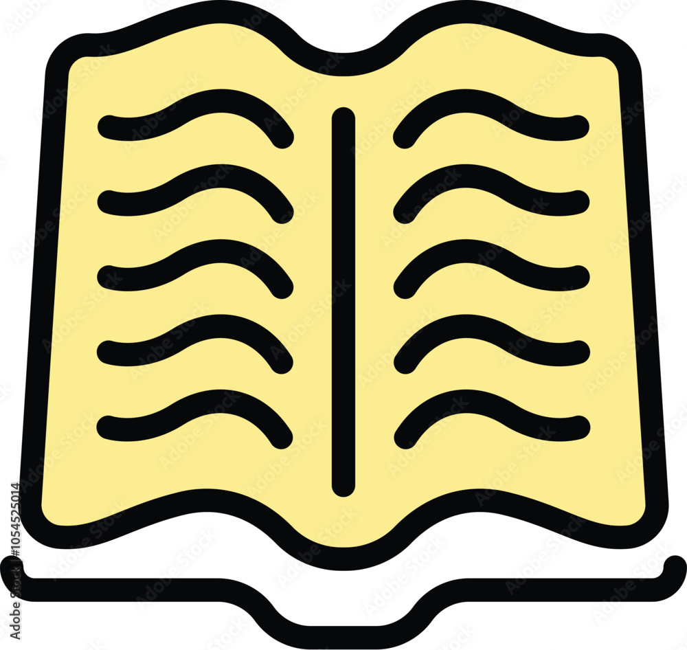Poster this vector illustration features an open book with wavy pages, symbolizing the flow of knowledge an