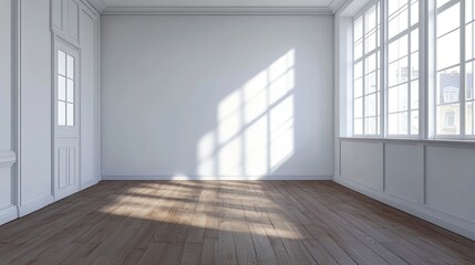 Modern Empty Office Room With White Blank Wall. 3d Render