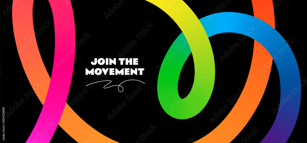 Poster Abstract Celebration Background with Color Lines. Swirl Elements with Gradients. Carnival 3D Pattern
