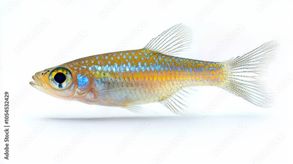 Poster stunning celestial pearl danio glides effortlessly displaying its brilliant colors and intricate pat
