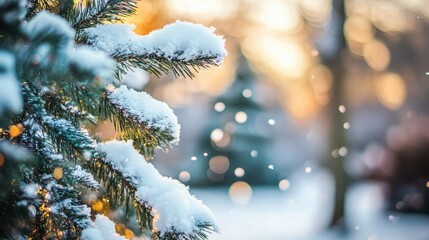 snowfall on the blurred background. winter background