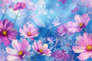 Cosmos flower backdrop for the season