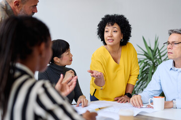 business meeting businesswoman woman office presentation colleague group teamwork seminar...