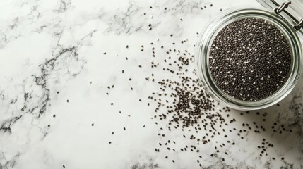 closeup of chia seeds