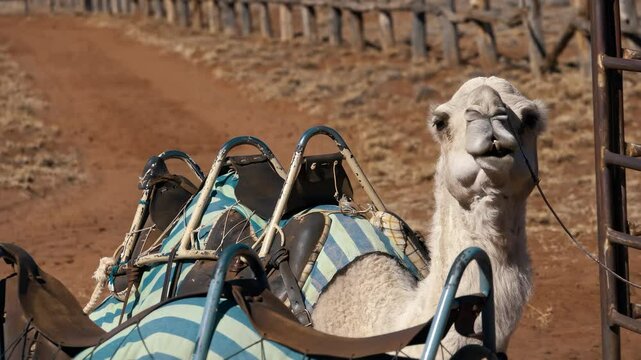 camel's tail wagging while sitting on a sunny day