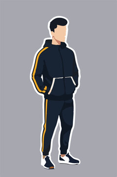 recommend clip art: uomo  misterioso hacker in tuta da ginnastica vettoriale editabile