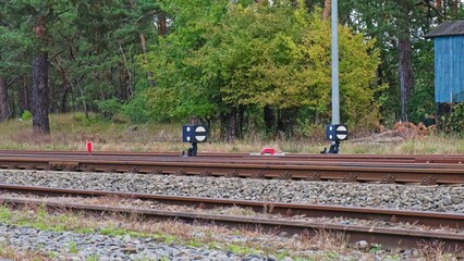 Railway Siding Track Junction Switch with Mechanical Signalling Point Indicator