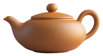 Obraz premium A traditional clay teapot with a rounded body and a small knob on the lid