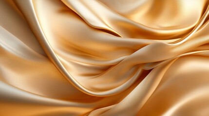Fototapeta premium The Luminous Dance of Golden Silk: Capturing Elegance and Fluidity in a Beautiful Textile Composition