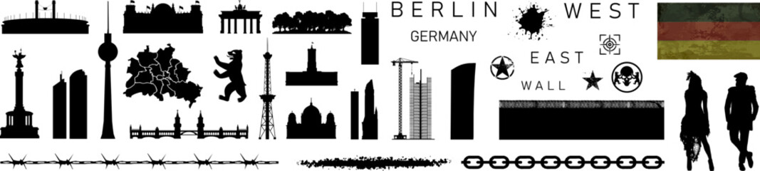 Vektor Set Silhouetten - Berlin Deutschland