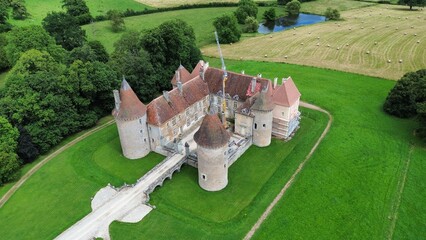 drone photo Épiry castle france europe