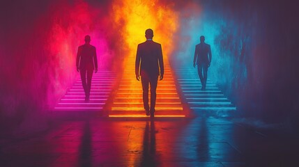 Fototapeta premium Emerging from the Shadows A Journey Through Color and Light