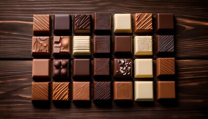 pieces of chocolate on a white background