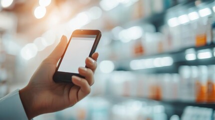 Modern Pharmacist Using QR Code Scanner for Digital Prescription Verification