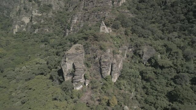 Aerial view of the mountains of Amatl&aacute;n and Tepoztl&aacute;n in the state of Morelos, Mexico. Horizontal video with drone. Travel and vacation concept