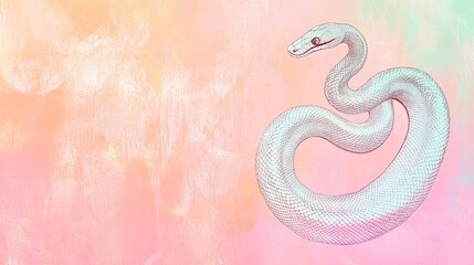 Obraz premium Serpentine figure on pastel grunge background.