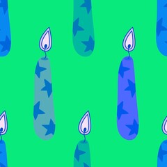 Festive cartoon seamless birthday candle pattern for wrapping