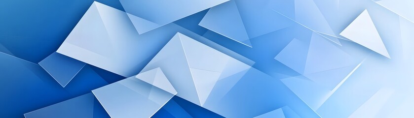 Obraz premium Abstract Geometric Background with Overlapping Blue and White Shapes