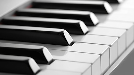 Closeup of piano keys showcasing their elegant design and texture