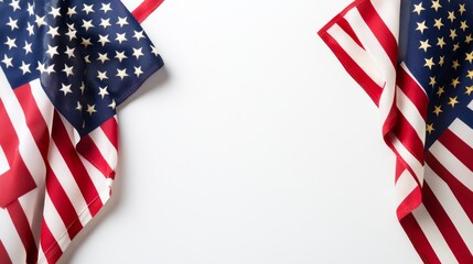Fototapeta premium United States Flags on a White Background