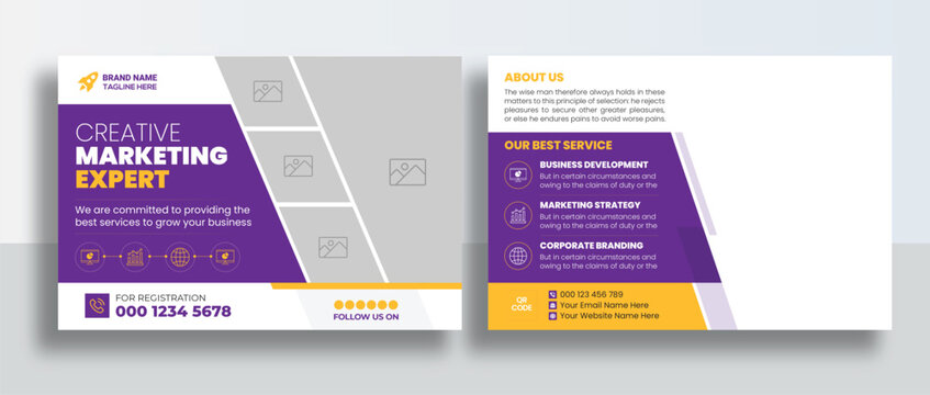 Corporate Postcard or Eddm postcard design template, Corporate Business Postcard Template Design, Simple and Clean Modern Minimal Postcard Template, Business Postcard Layout	