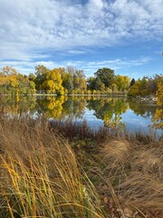 autumn landscape with lake