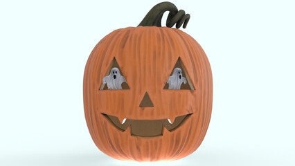 halloween pumpkin with white background